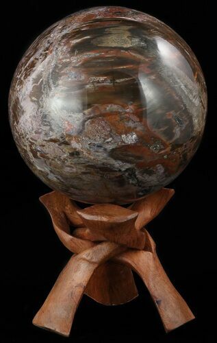 Colorful Petrified Wood Sphere - Madagascar #52443
